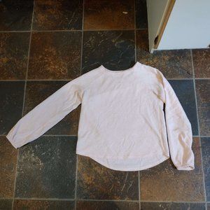 Light Pink Waffle Sweater with Lantern Sleeves